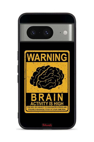 Tolwak Google Pixel 8 Protective Case Cover Warning Brain Activity Is High