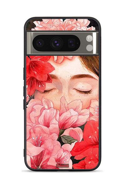 Tolwak Google Pixel 8 Pro Protective Case Cover Girl Face Hide In Flowers Art