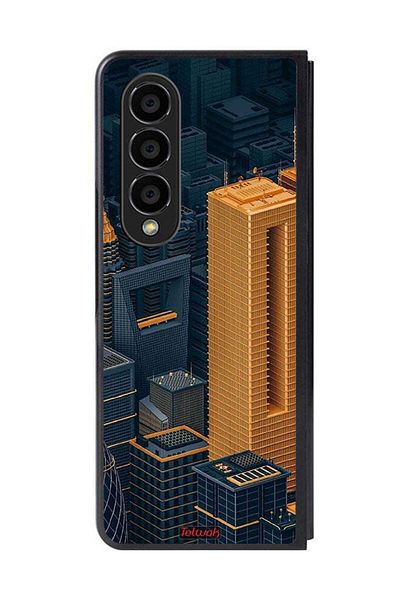 Tolwak Samsung Galaxy Z Fold 4 Protective Case Cover Buildings Art