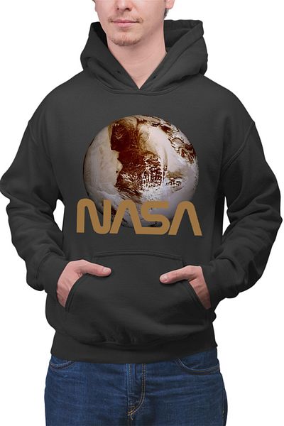 OEM Men's Hoodie NASA Logo Pluto Planet New Small Dwarf Exo