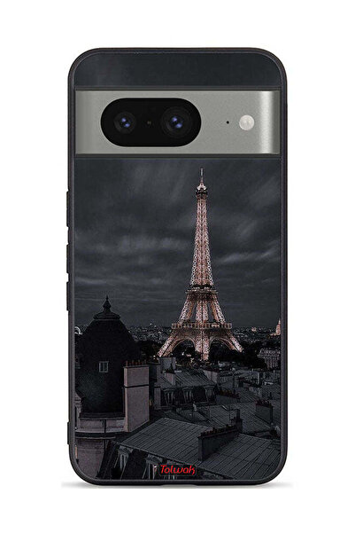 Tolwak غطاء حماية لهاتف جوجل بيكسل 8 بتصميم برج إيفل في الليل