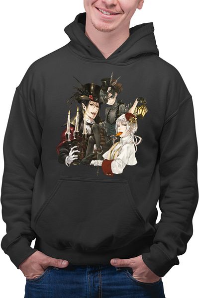 OEM Men's Hoodie Black Butler Sebastian Ciel Charles Demon Shinigami