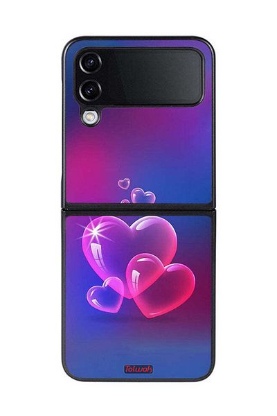 Tolwak Samsung Galaxy Z Flip 4 Protective Case Cover Water Hearts