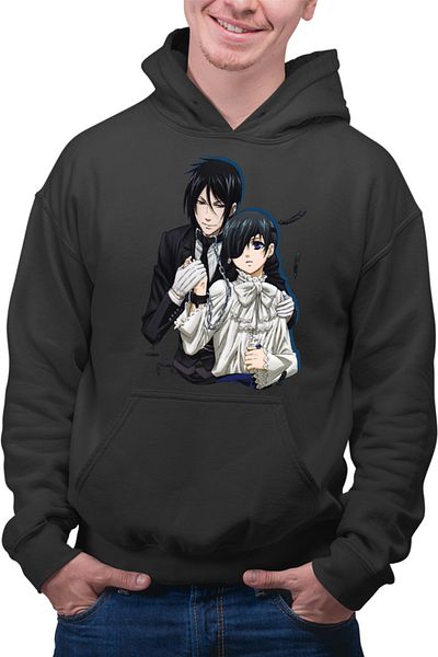 OEM Men's Hoodie Black Butler Sebi Ciel Protective Demon Revance