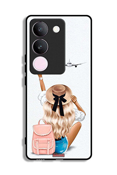 Tolwak غطاء حماية فيفو V29 بتصميم فتاة تحب السفر