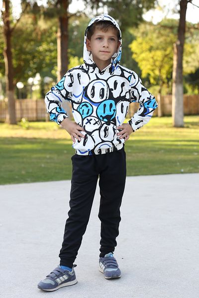 Trendy Merry Store Set de trening pentru copii unisex cu glugă cu model