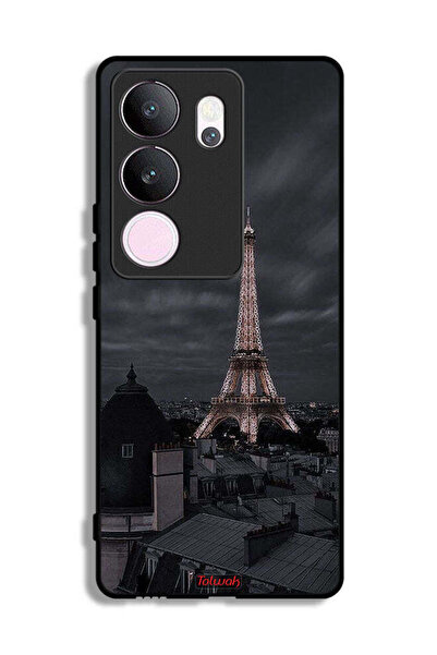 Tolwak غطاء حماية لهاتف فيفو V29 برو بتصميم برج إيفل في الليل