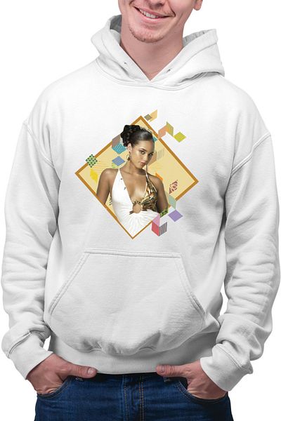 OEM Men's Hoodie Alicia Keys Multicolor Jazz Talent Square Dance