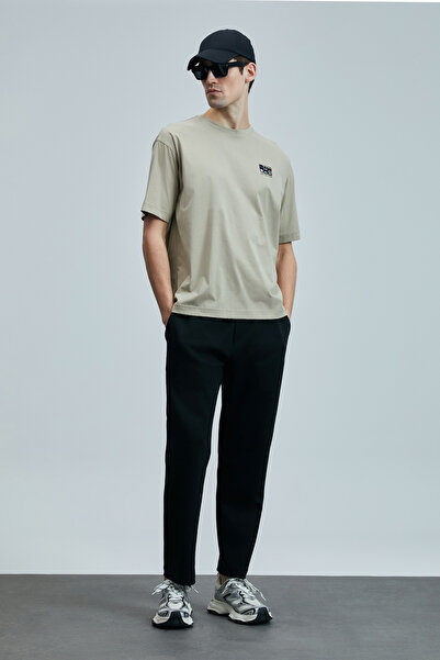 Lufian Mask Modern Graphic T-Shirt Beige