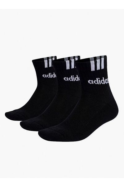 adidas Unisex Quarter Socken, 3er Pack - Cushioned 3S Linear, Logo, einfarbig