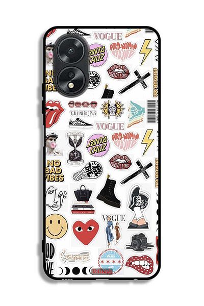 Tolwak Oppo A38 Protective Case Cover No Bad Vibes Stickers