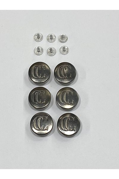 karantuhafiye Jeans Coat Button / 2 cm / 6 Pieces / Anthracite