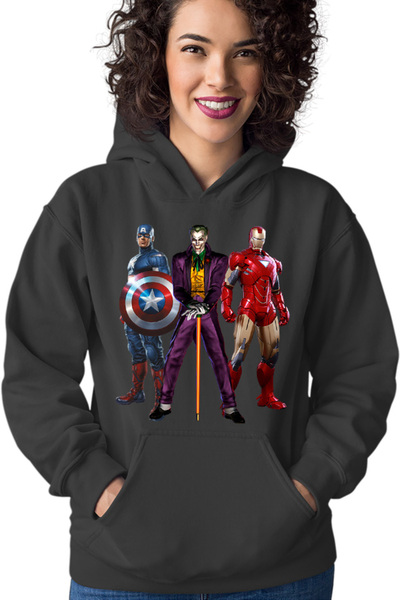 OEM Hanorac Femei Joker Captain America Ironman Trauma Sad Superhero