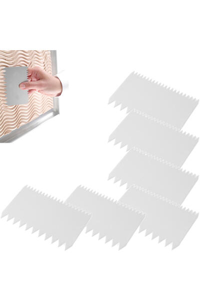 HENDI Racletă dreptunghiulară cu dinți pentru cofetărie COMB - SET 6 buc - 55...