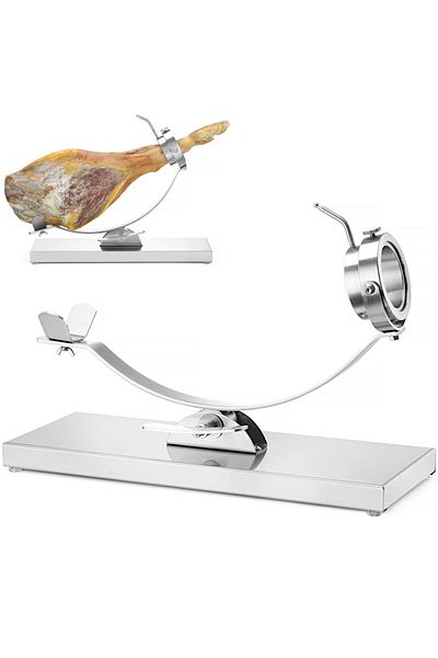 HENDI Stojak uchwyt do szynki dojrzewającej jamon serrano stalowy 595 x 215 x 300 mm