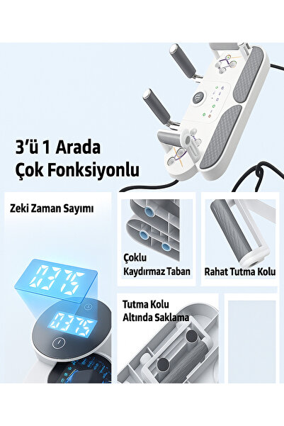 Raiden St-3 Egzersiz Şınav Tahtası Plank Ve Direnç Bandı Ekranlı Aleti Barı 3ın1 Barfiks Push-up,
