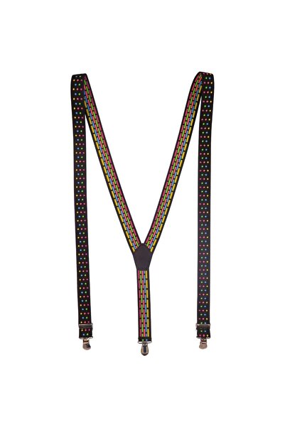 OEM Bretele Unisex, Model Y, Inchizatori Metalice, 25 mm, Imprimeu Buline Multicolor