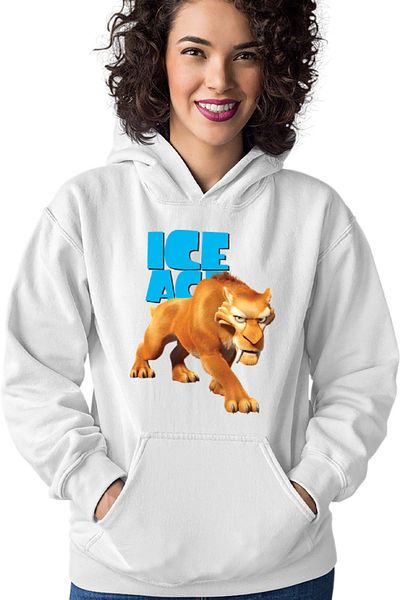 OEM Women's Hoodie Ice Age Logo Lion Ancient Animal Fluffy Huge