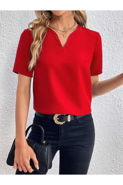 MAREANDPANDA Eyesof Women's Short Sleeve V-Neck Imported Crepe Dress