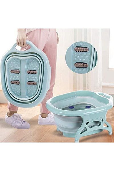 Türkiye Portable Travel Folding Foot Massage Bucket, Feet Spa Wash Basin, Bubbling Wheel Bath-Tub Massage So