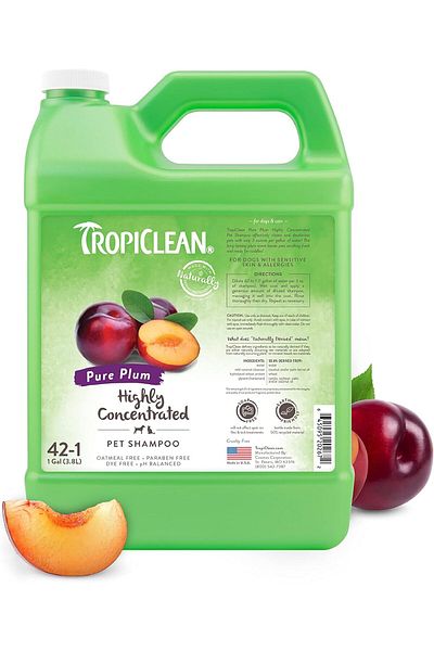 Tropiclean Pure Plum High Concentrate Shampoo for Pets, 1 gallon
