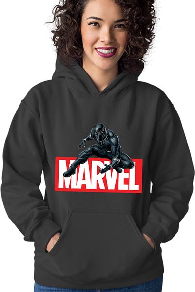 OEM Hanorac Femei Black Panter Marvel Logo Feline Superhero