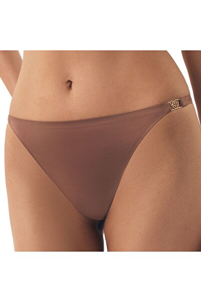 ESOTIQ Women's Thong G-String with Golden Details Smooth Front & Mesh Back | Influensa