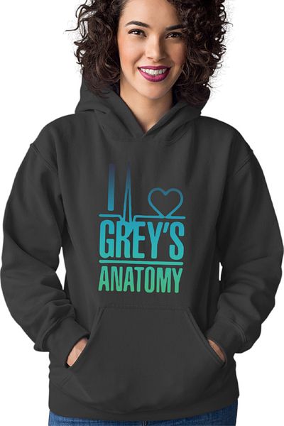 OEM Hanorac Femei Grey Anatomy Logo Heart Love Medics Gradient