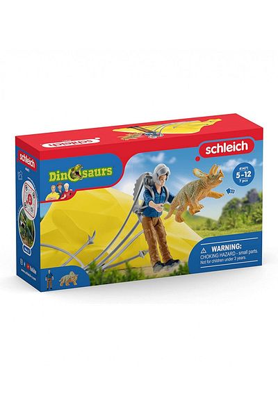 SCHLEICH 41471 Playset - Dino's Parachute Rescue, 7 pieces, 3 years+