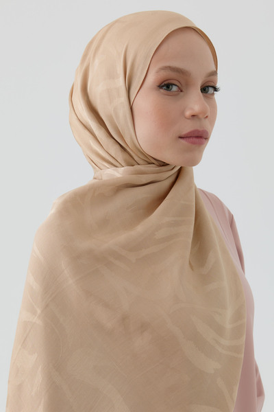 Tuğba Dalgalı Nida Naturel Şal - Bej