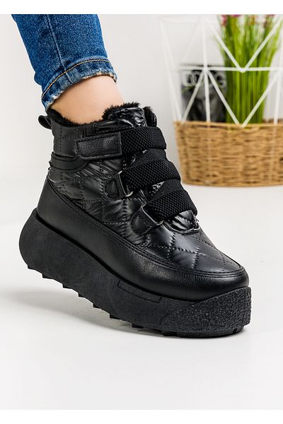 starlike Women's black fur boots A169