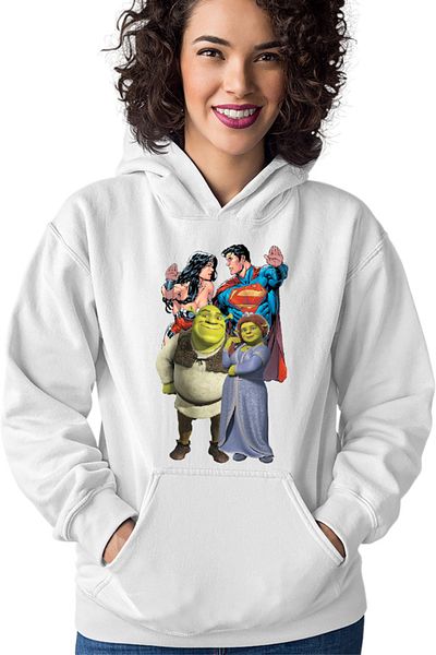 OEM Women's Hoodie Shrek Princess Fiona Ogre Medieval Superman Wonderwoman