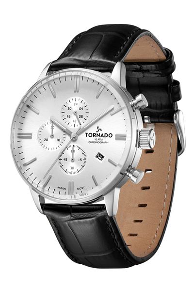 Tornado ساعة سيليستيا إيليت كرونوغراف للرجال بمينا أبيض - T6102-SLBW