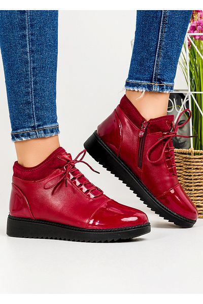 starlike Women's burgundy fur boots A182