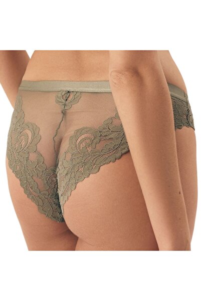 ESOTIQ Chiloți de damă cu dantelă florală și detalii de plasă, decupaj frontal sexy | Lynn