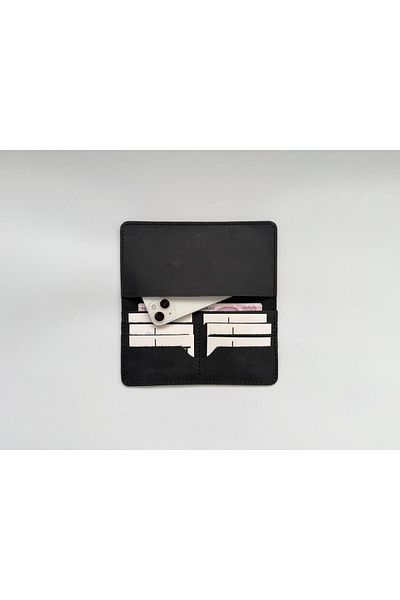 natderi Genuine Leather Men's Wallet - 6 Card Holders, 2 Compartments 20X10 cm