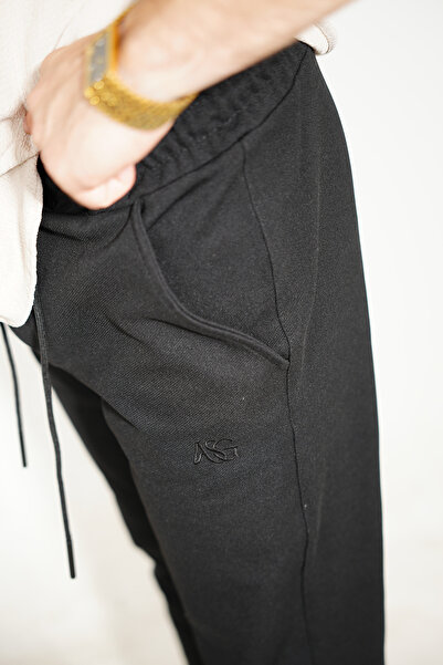 ASG TEKSTİL Black Color Dobby, Slim Fit Men's Trousers