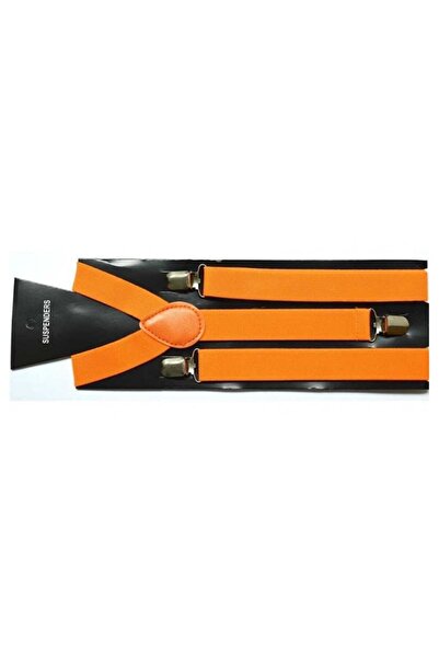 OEM Unisex Suspenders with Metal Fasteners, 2.5cm, Neon Orange