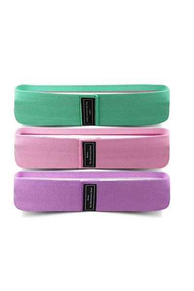 OEM Set de 3 benzi elastice, diferite niveluri de rezistență, multicolore, cu geantă de depozitare