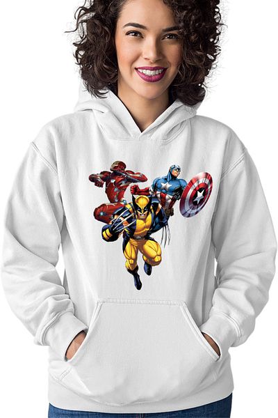 OEM Women's Hoodie Wolverine Captain America Ironman Superheroes