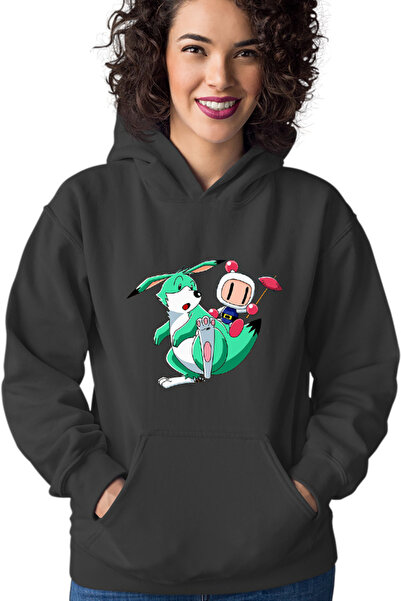 OEM Γυναικείο Φούτερ με Κουκούλα Bomberman Dinosaur Ride Summer Juice Hot