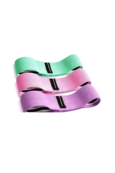 MACVI Set 3 benzi elastice Macvi® multicolore, rezistență ușoară, medie, dură + bandă verde pentru șold pentru fitness,