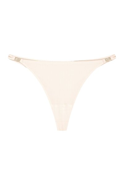 ESOTIQ Women's Thong G-String with Golden Details Smooth Front & Mesh Back | Influensa