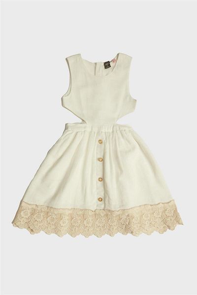 Tyess Girl Ecru Dress