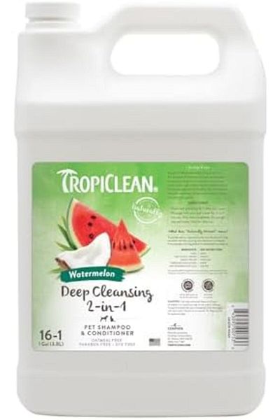 Tropiclean 2-in-1 Dog Shampoo and Conditioner, Professional Dog Shampoo, Puppy Safe, Watermelon Scen