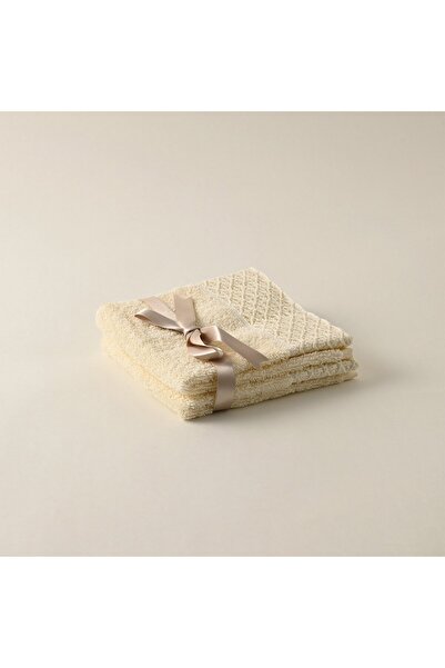 Boutique Blanche منشفة وجه قطنية، قطعتين، 30*30 سم، 500 جرام/م2، لون أبيض