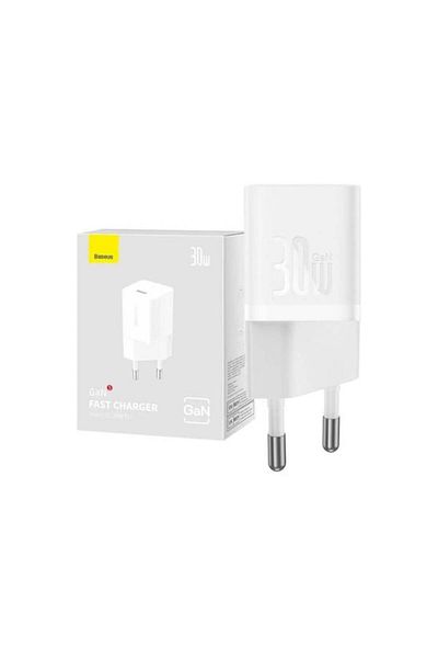 Baseus Încărcător rapid mini GaN5, USB-C, 30W, alb