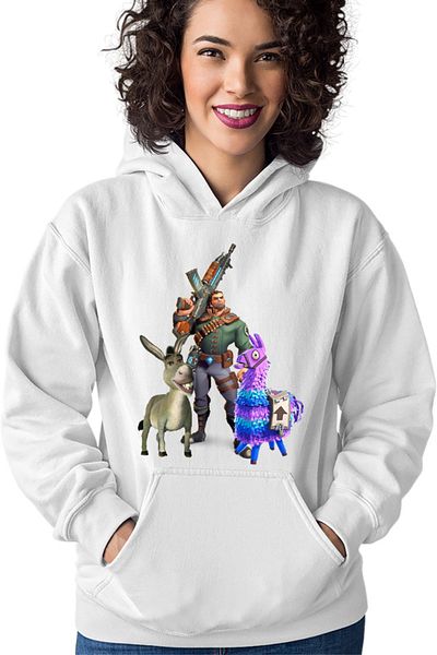 OEM Women's Hoodie Fortnite Goat Donkey Animals Hunting