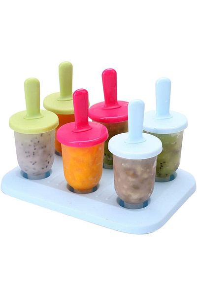 GLAITC Set of 6 Glaitc ice lolly molds, 11 x 17 x 12 xm, plastic, multicolor