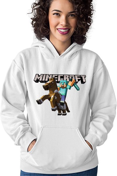 OEM Women's Hoodie Minecraft Logo Horse Diamond Armor Tools